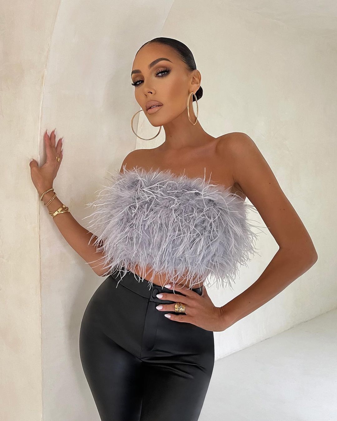 lusailstore - New fashion fluffy fur tube top