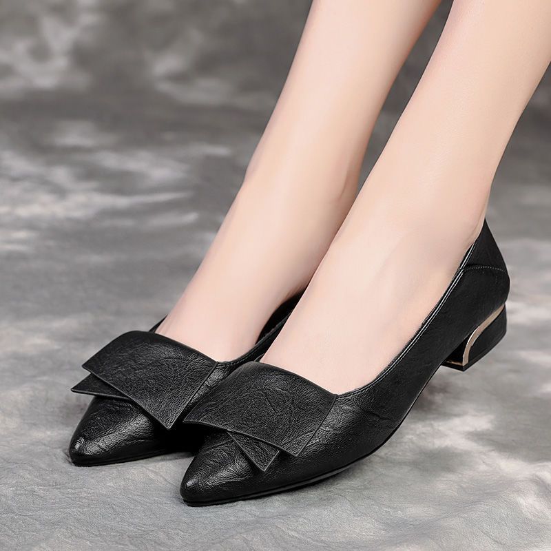 lusailstore - leather pointed toe flats womens