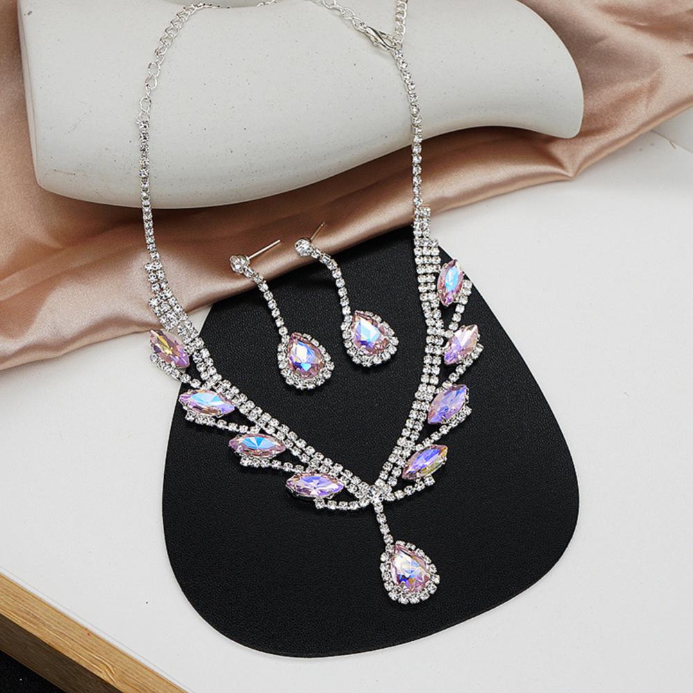lusailstore - Bridal teardrop-shaped rhinestone jewelry
