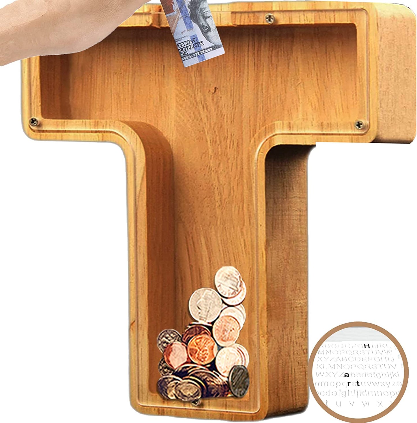 lusailstore - wooden letter piggy banks