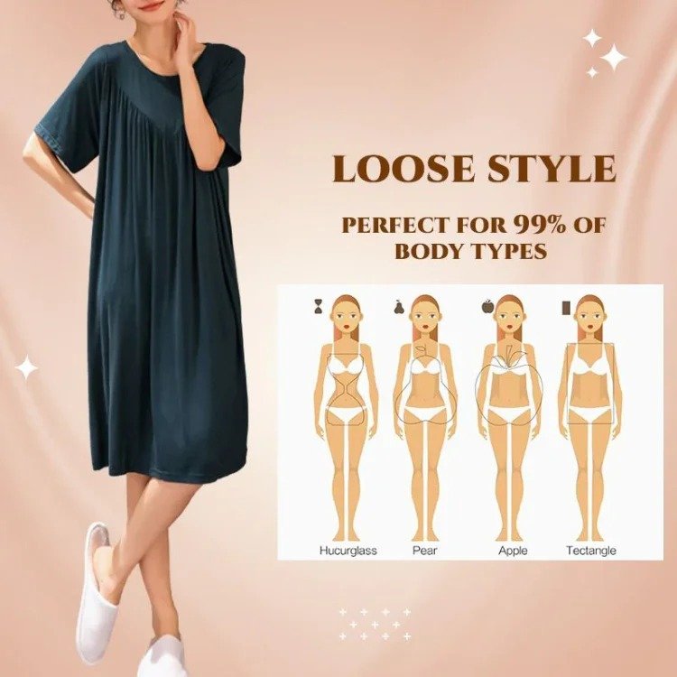 lusailstore - solid color super soft pleated pajamas dresses