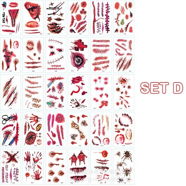 lusailstore- Halloween prank makeup temporary tattoo