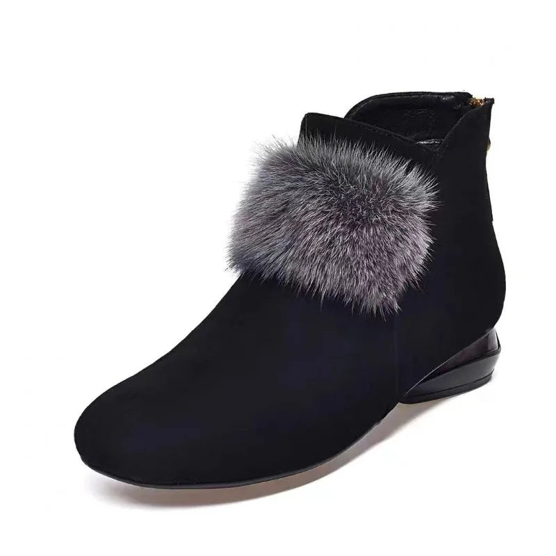 lusailstore - Women's Plush Ankle Boots