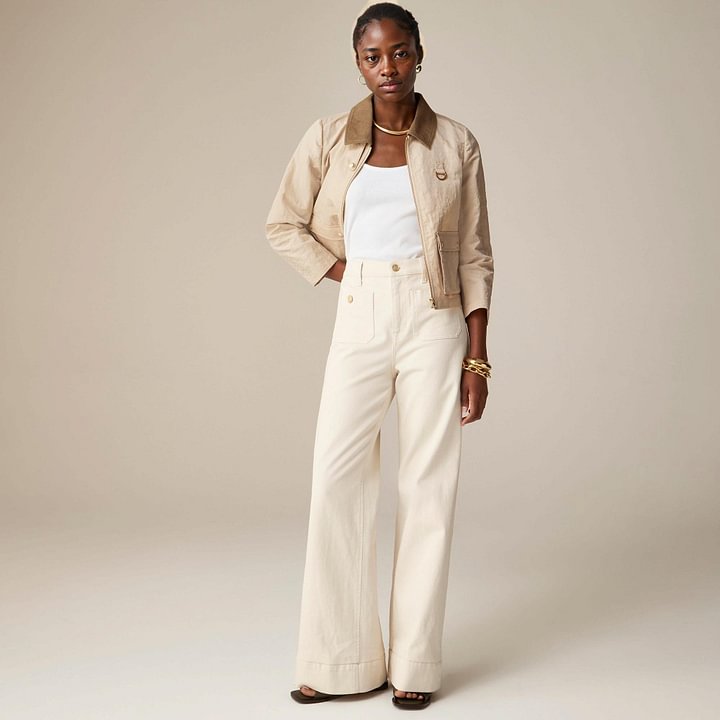 lusailstore - Wide-leg sailor jeans with tummy control