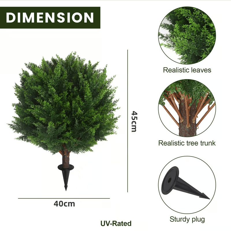 lusailstore - Artificial cedar topiary tree with ground stakes