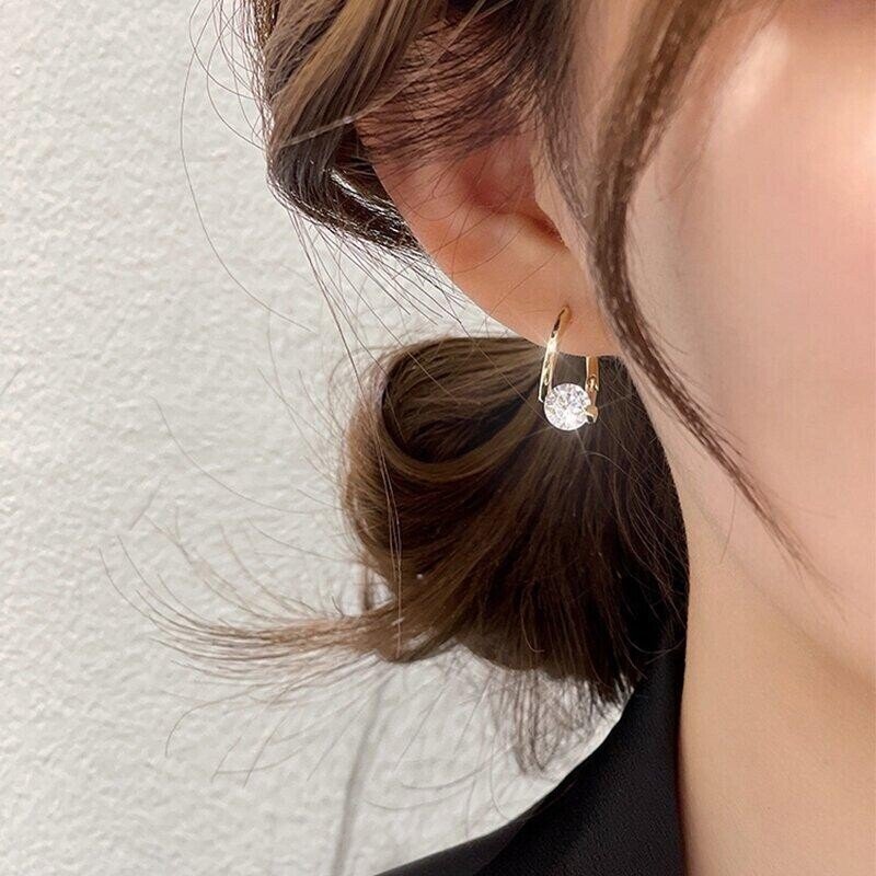 lusailstore - round diamond stud earrings for women