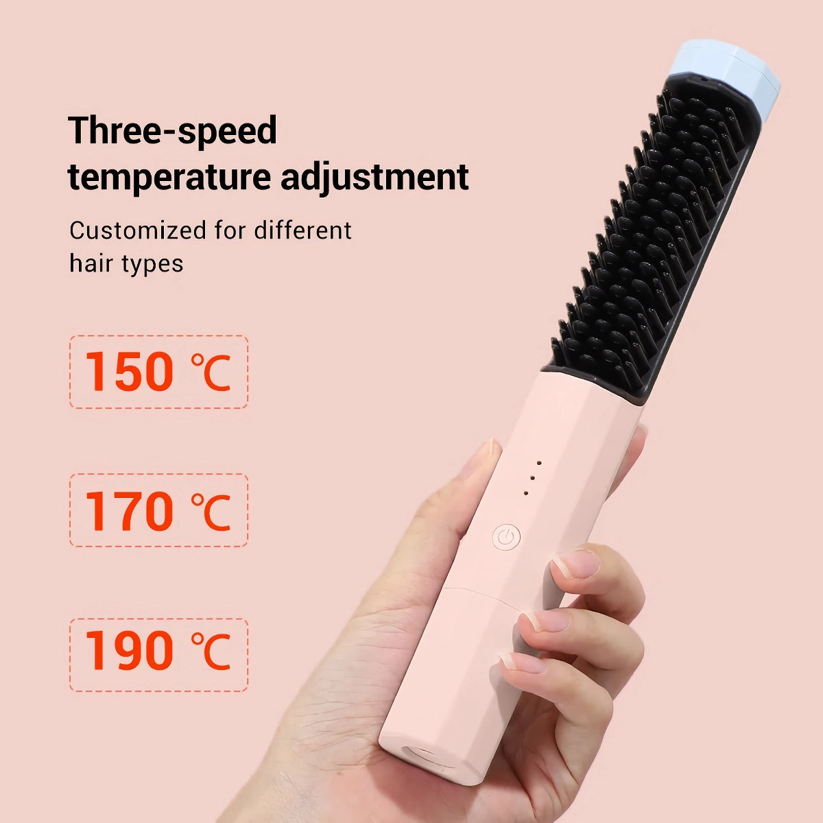 lusailstore - cordless portable heated hair brush