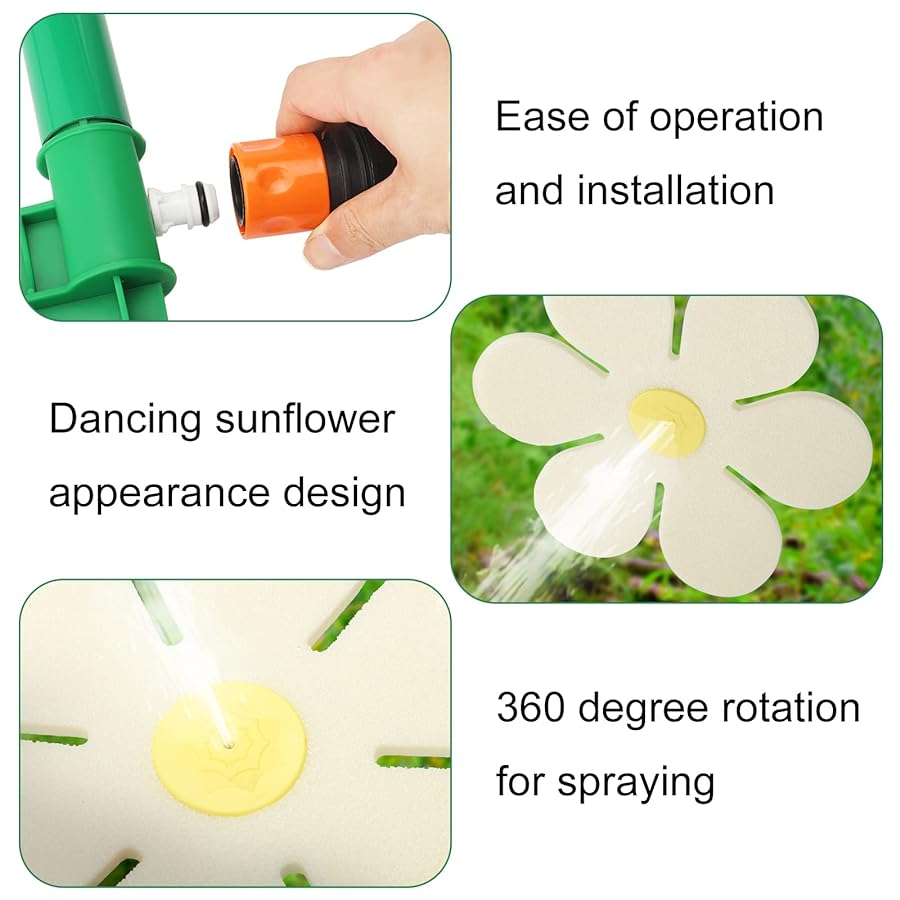 lusailstore - Dancing Sunflower Rotating Garden Sprinkler