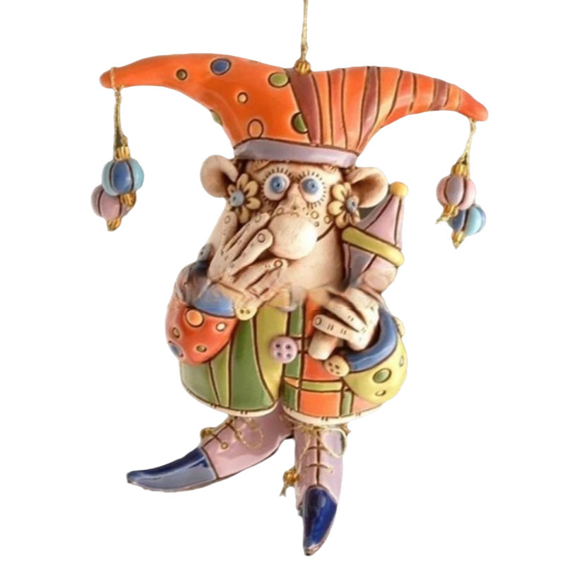 lusailstore-resin wind chime clown decoration