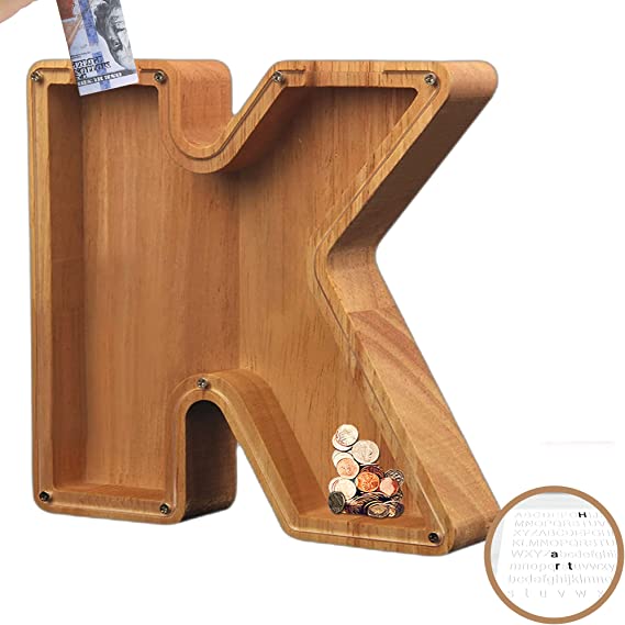 lusailstore - wooden letter piggy banks