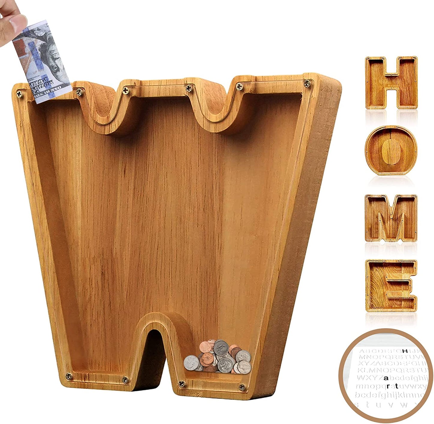 lusailstore - wooden letter piggy banks