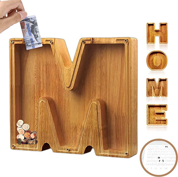 lusailstore - wooden letter piggy banks