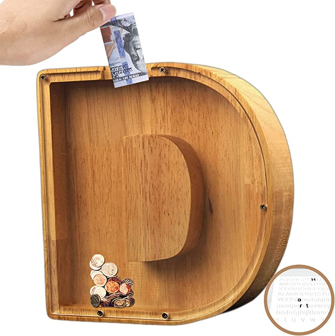 lusailstore - wooden letter piggy banks