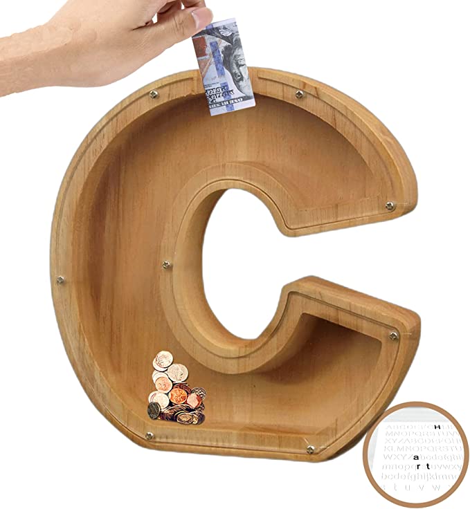lusailstore - wooden letter piggy banks