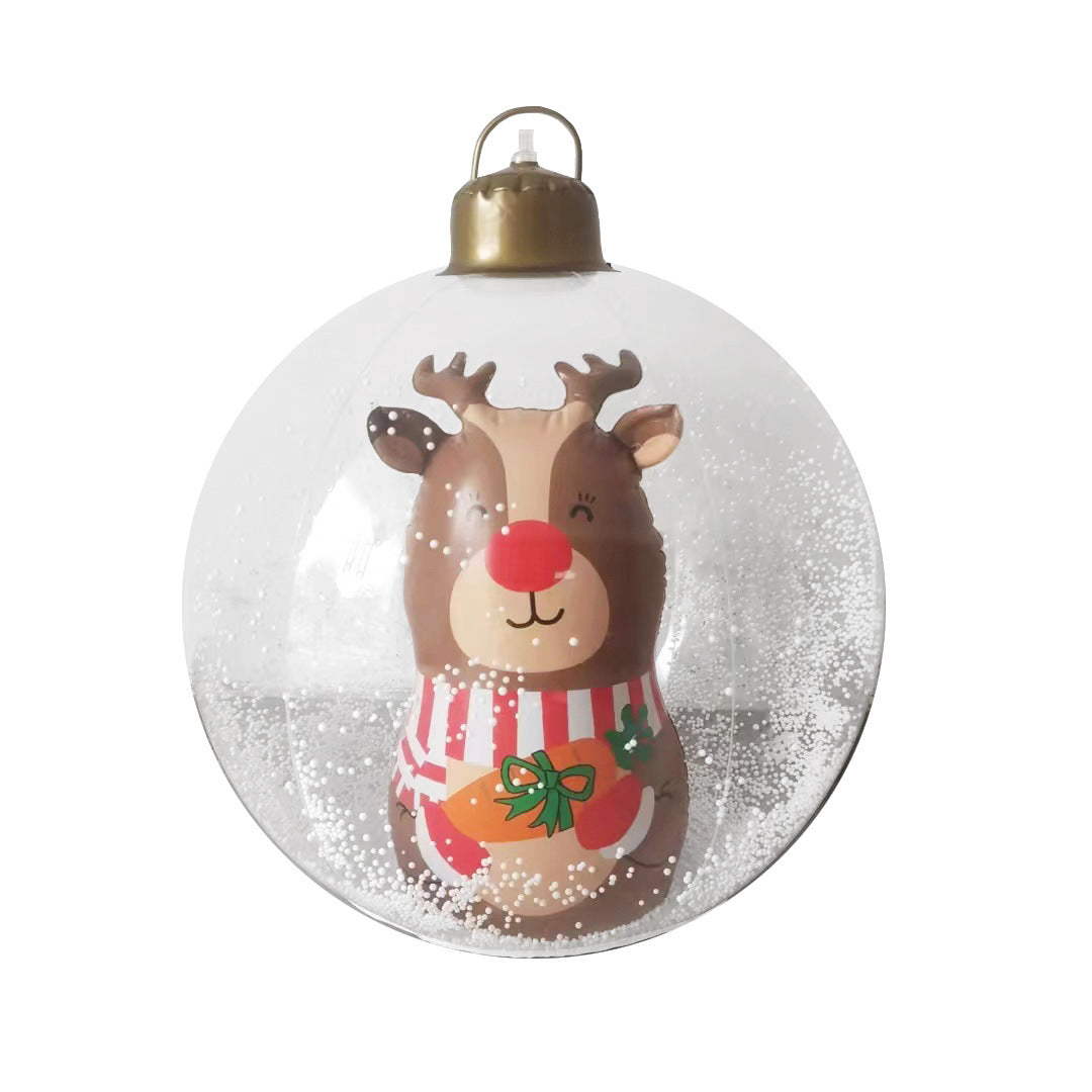 lusailstore - PVC Transparent Inflatable Santa Claus Balloon with Light