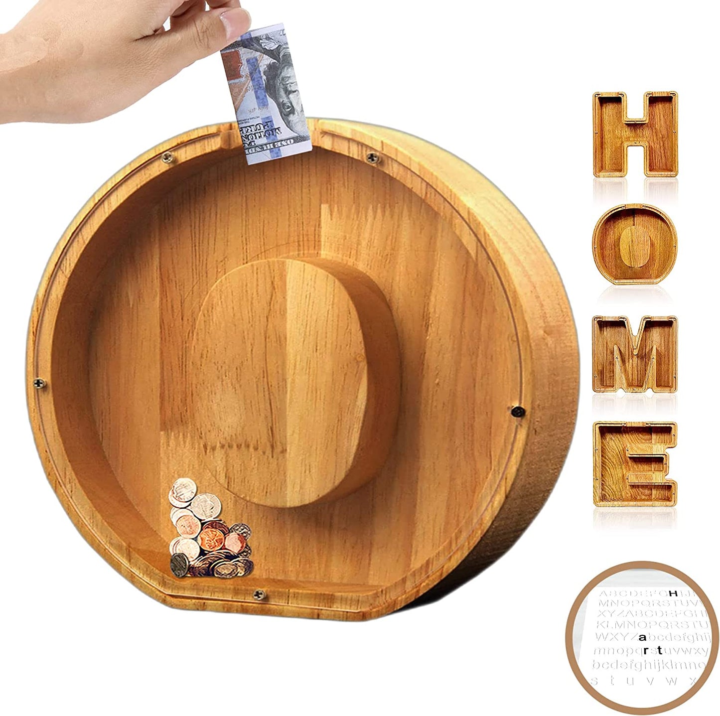 lusailstore - wooden letter piggy banks