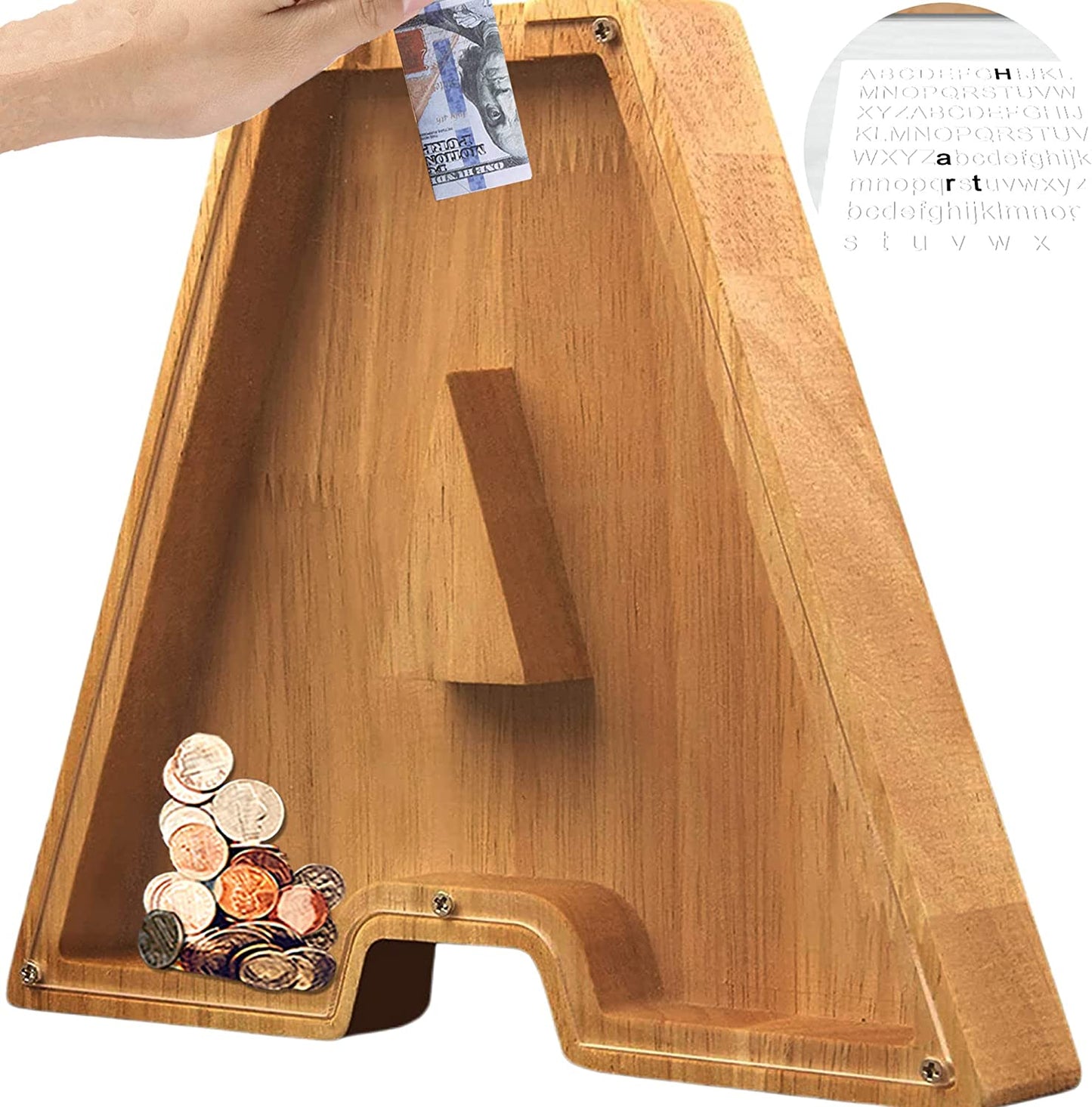lusailstore - wooden letter piggy banks