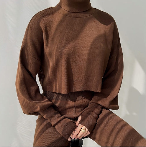 lusailstore - TURTLENECK GLOVE KNIT SUIT