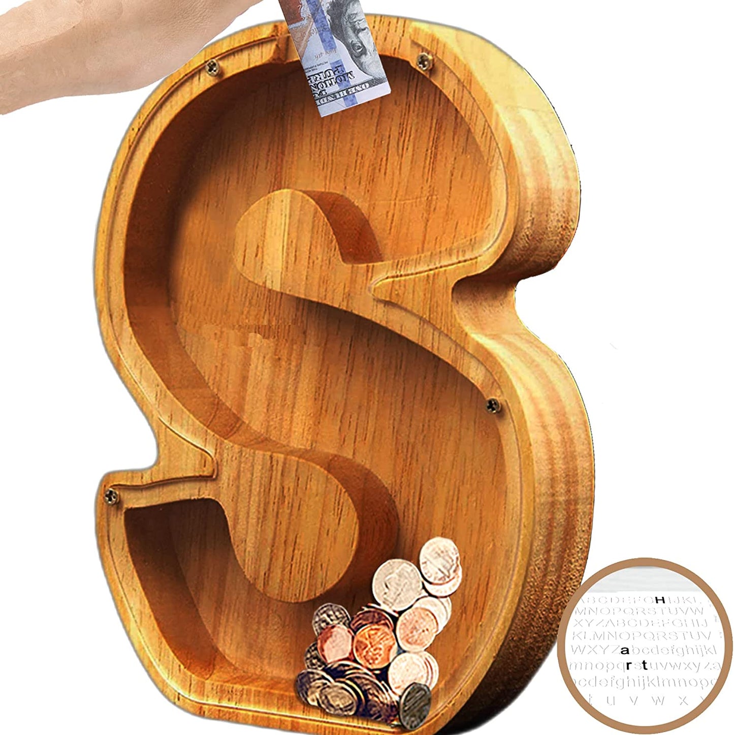 lusailstore - wooden letter piggy banks