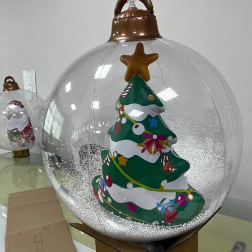 lusailstore - PVC Transparent Inflatable Santa Claus Balloon with Light