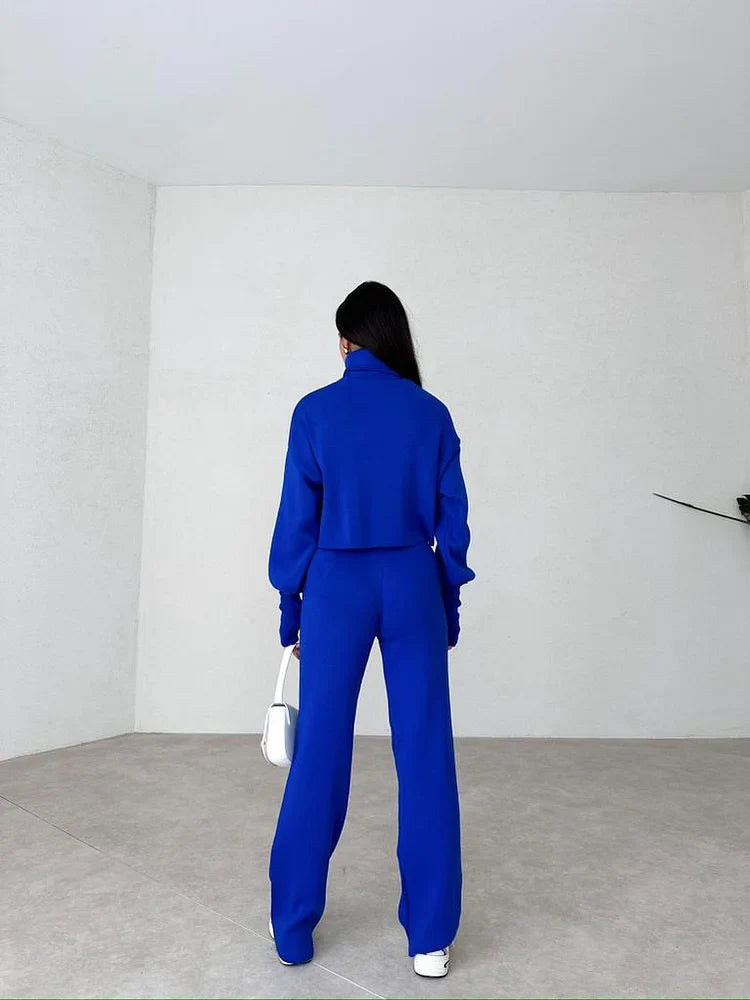 lusailstore - TURTLENECK GLOVE KNIT SUIT