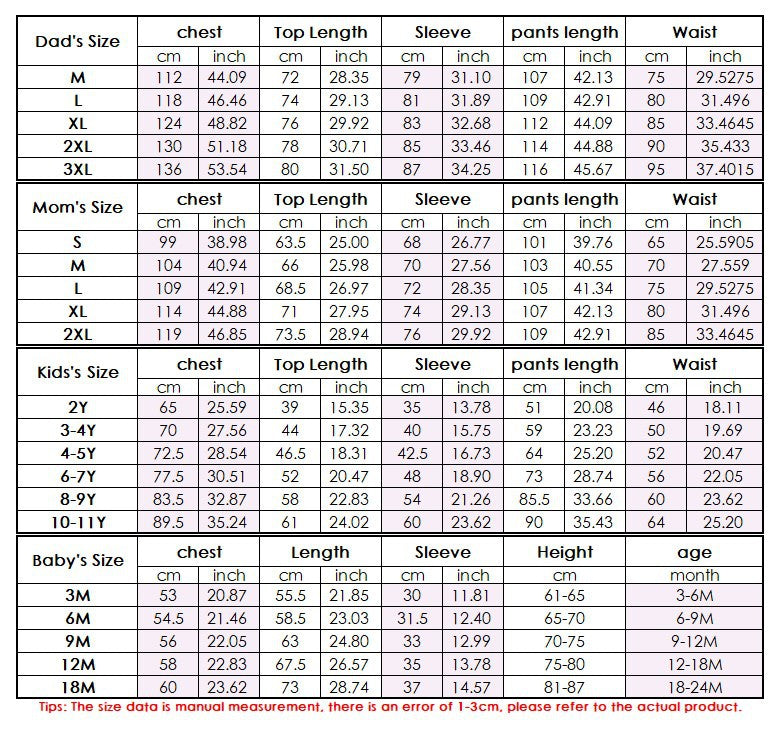 lusailstore -Christmas Elements Print Family Pajama Sets