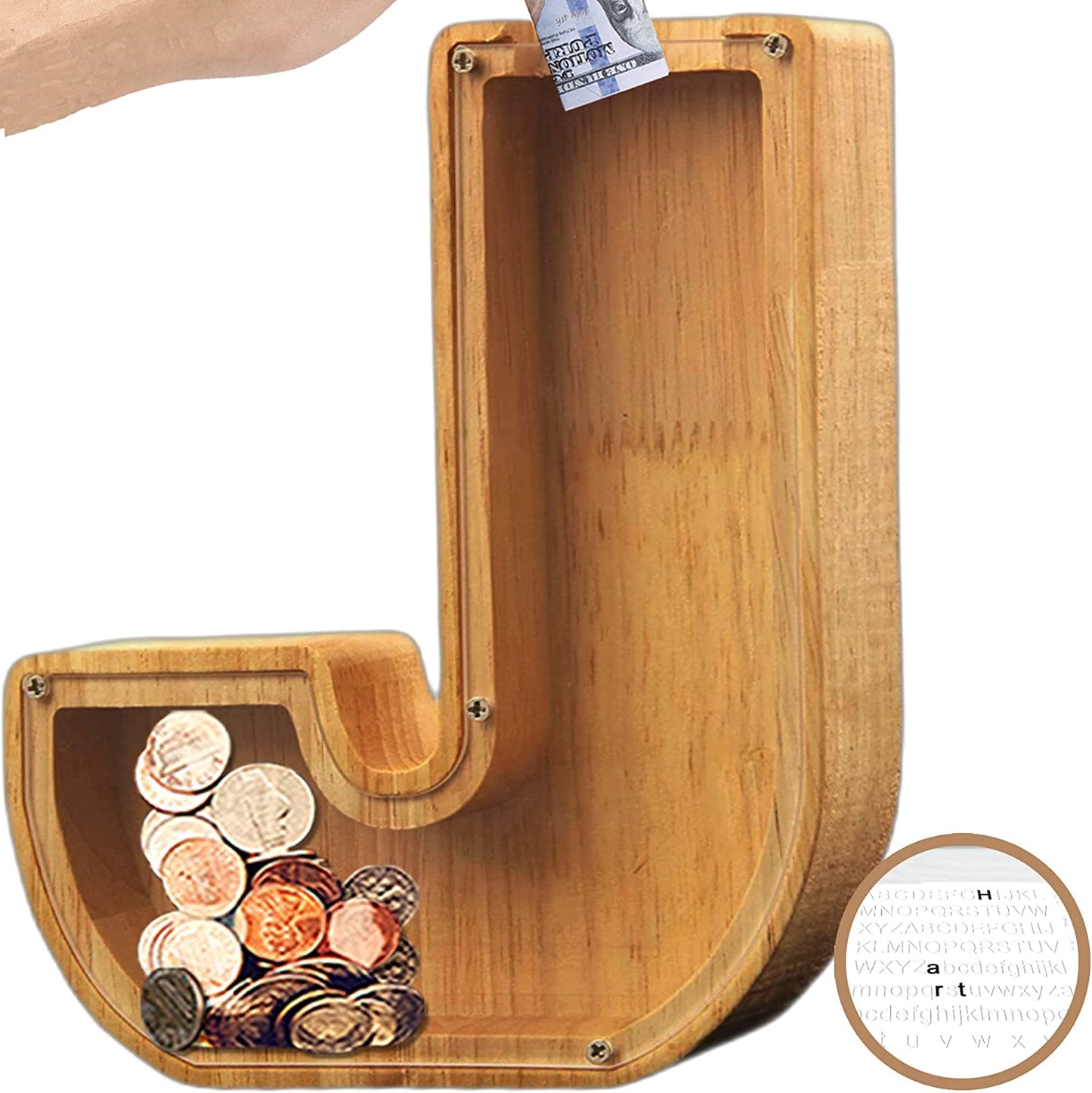lusailstore - wooden letter piggy banks