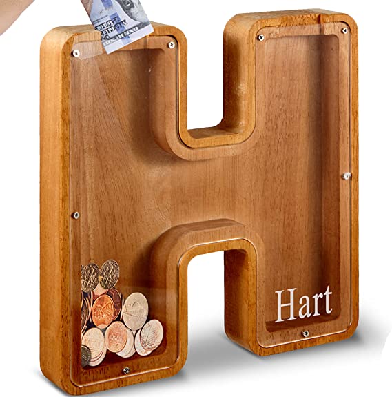 lusailstore - wooden letter piggy banks