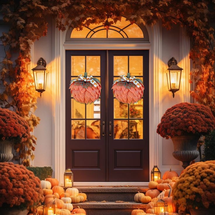 lusailstore - Farmhouse Pumpkin Wreath