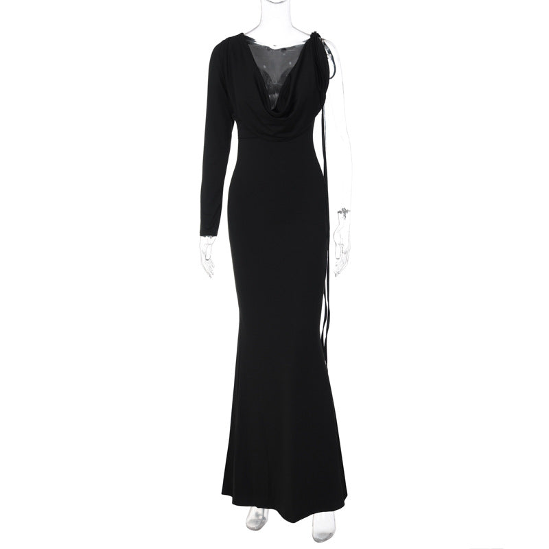 lusailstore - Women's Sexy Backless Maxi Dress Slim Dress