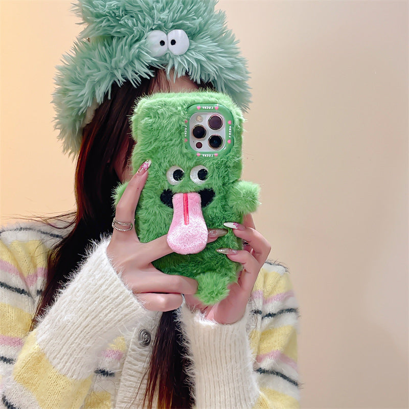 lusailstore - Funny tongue sticking out plush phone case