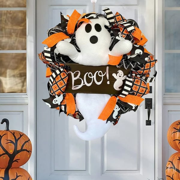 lusailstore - handmade halloween ghost wreath