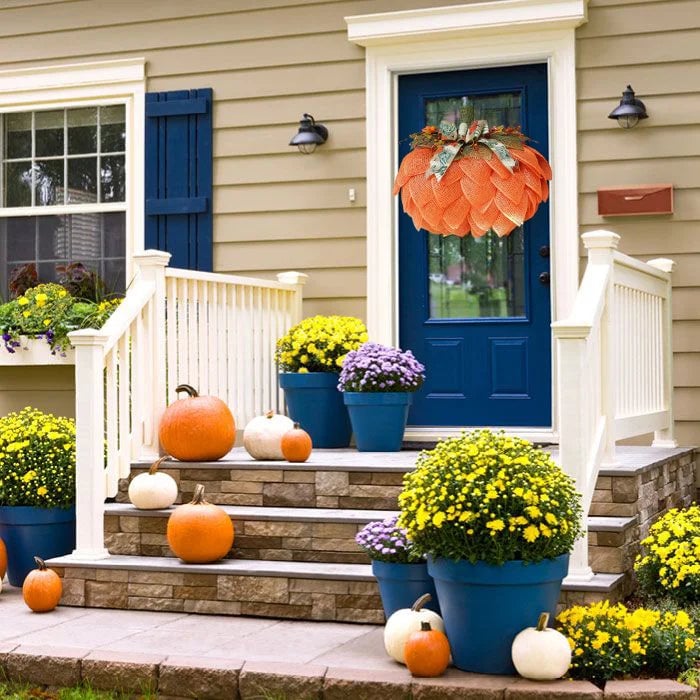 lusailstore - Farmhouse Pumpkin Wreath