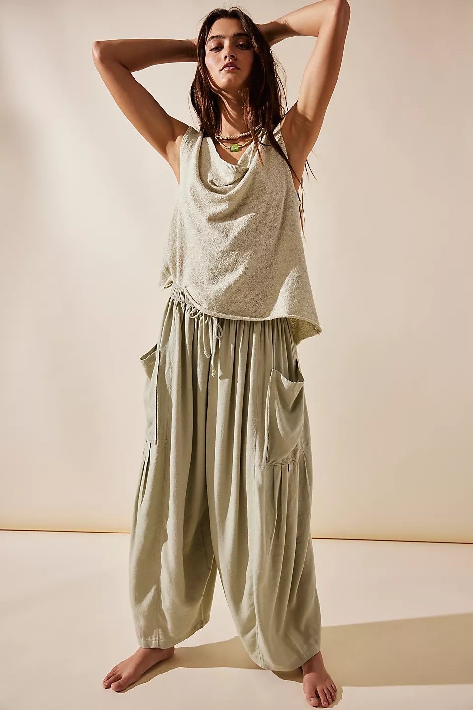 lusailstore -pockets summer harem pants