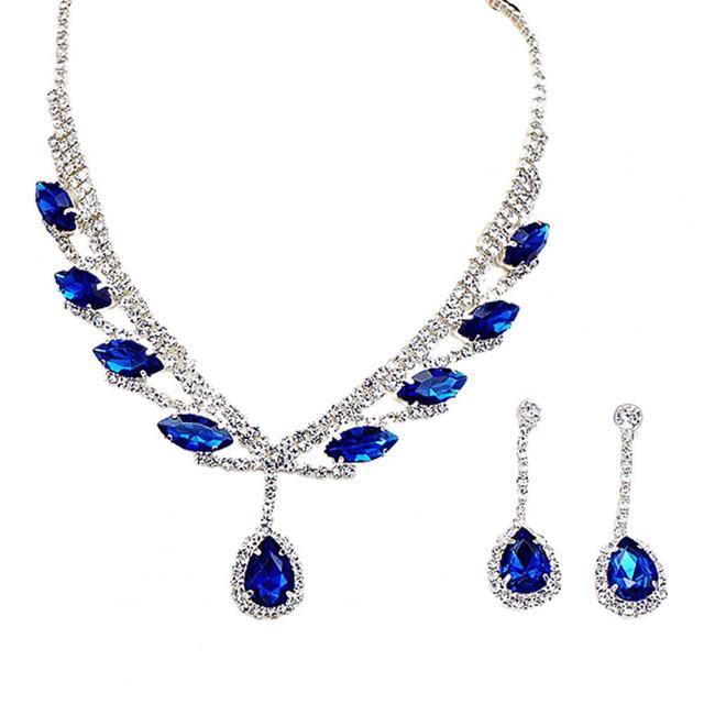 lusailstore - Bridal teardrop-shaped rhinestone jewelry