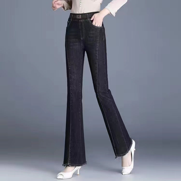 lusailstore- High Waisted Stretch Elastic Jeans