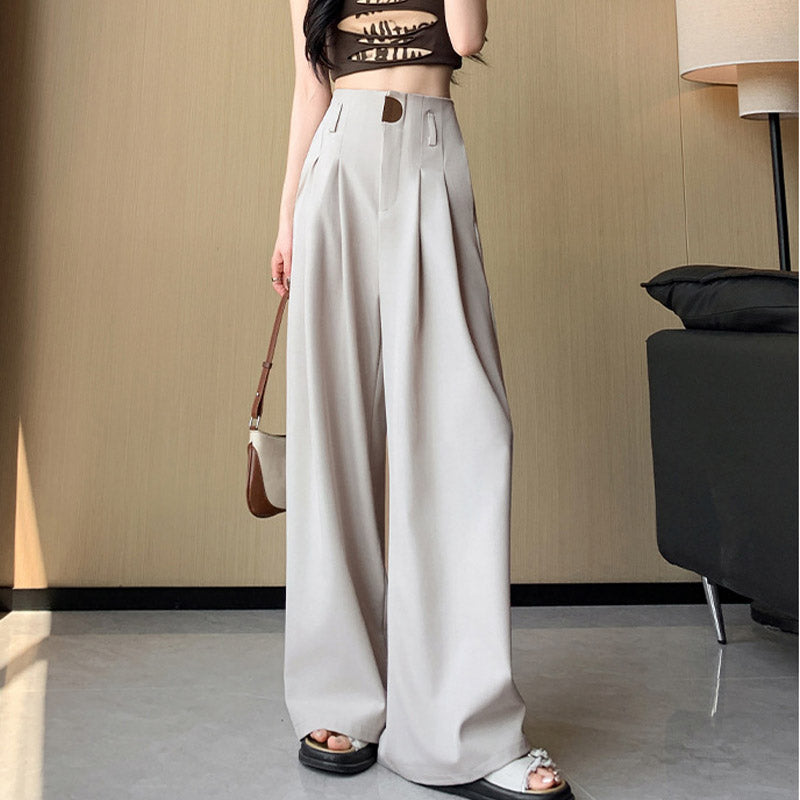 lusailstore - High Waisted Wide Leg Pants