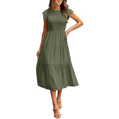 lusailstore - Women's summer casual flowing short midi dress