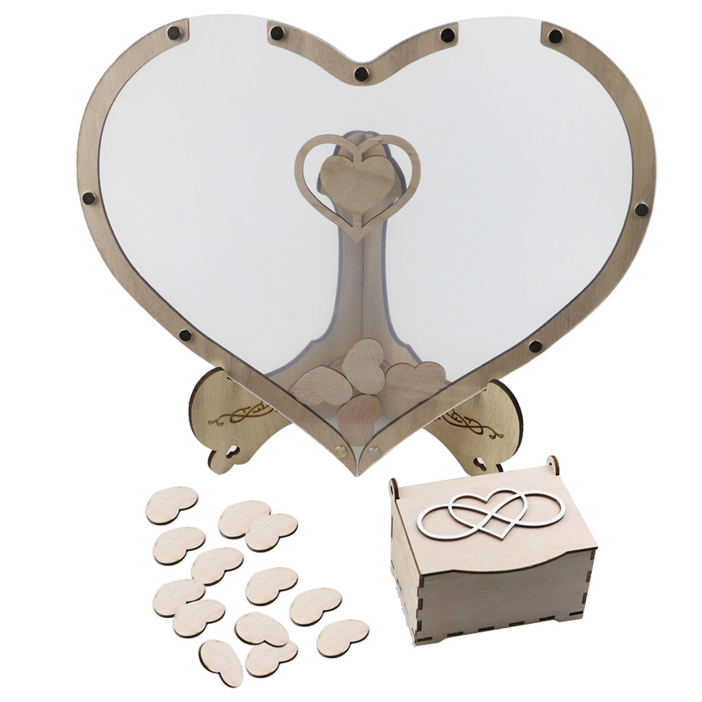 lusailstore - wooden heart guest book