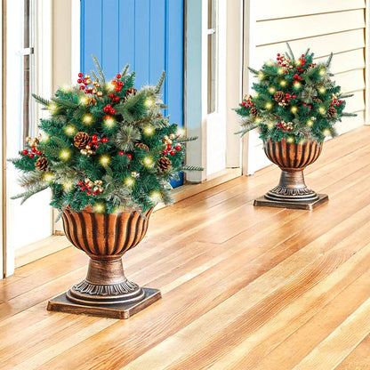 lusailstore - pre-lit artificial christmas tree feel real urn filler