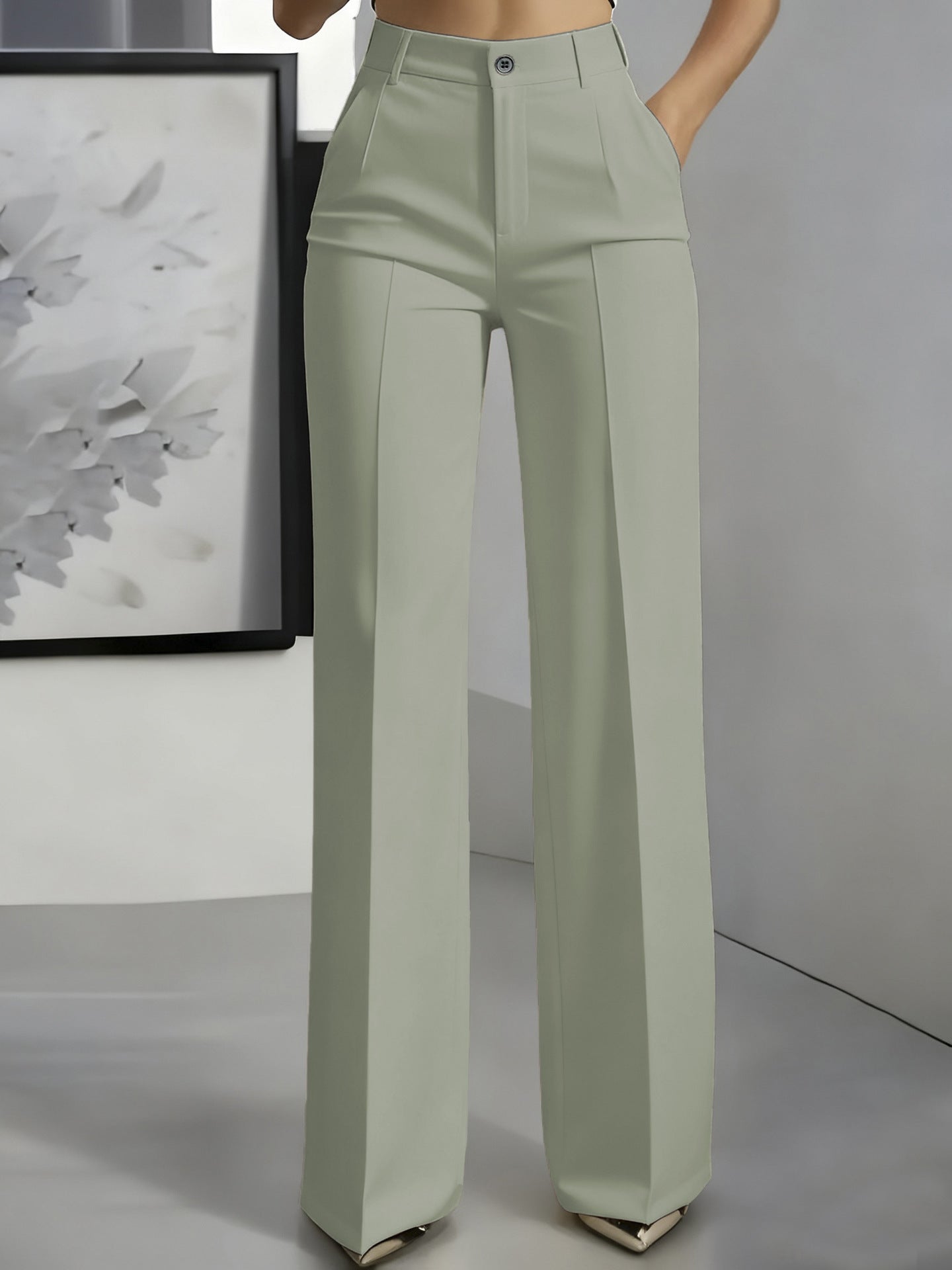 lusailstore -Women's High Waisted Slim Formal Pants