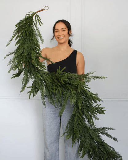 lusailstore - Real Touch Norfolk Pine Garland