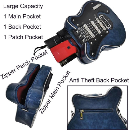 lusailstore - Guitar Shaped Crossbody Shoulder Bag
