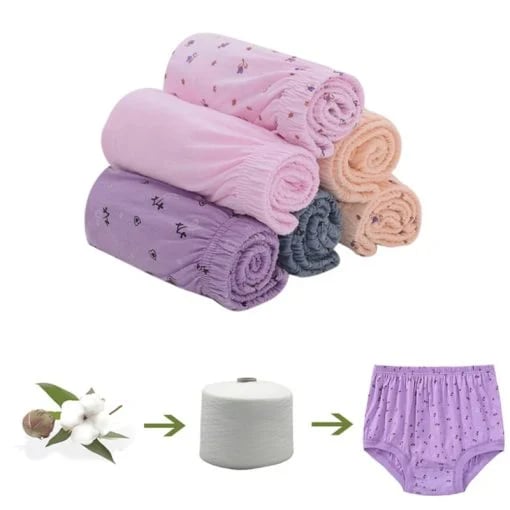 lusailstore -Plus size high-waisted women's pure cotton underwear