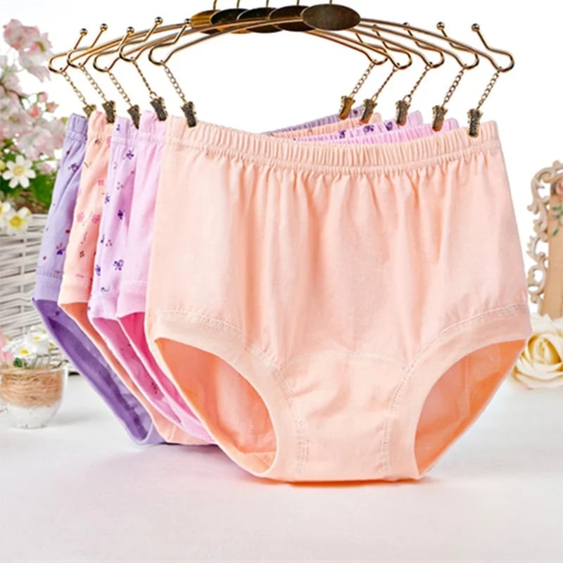 lusailstore -Plus size high-waisted women's pure cotton underwear