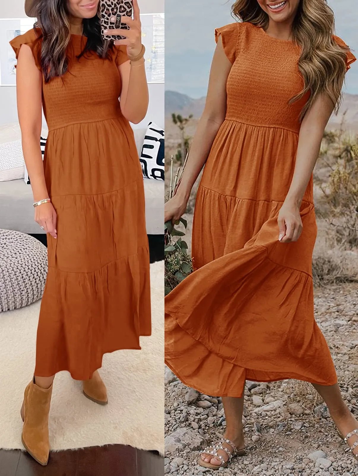 lusailstore - Women's summer casual flowing short midi dress