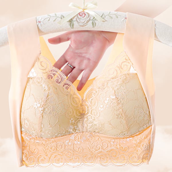 lusailstore - Gather Beautiful Back Lace Bra Without Steel Ring