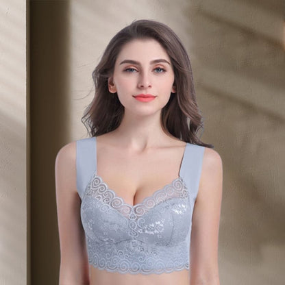 lusailstore - Gather Beautiful Back Lace Bra Without Steel Ring