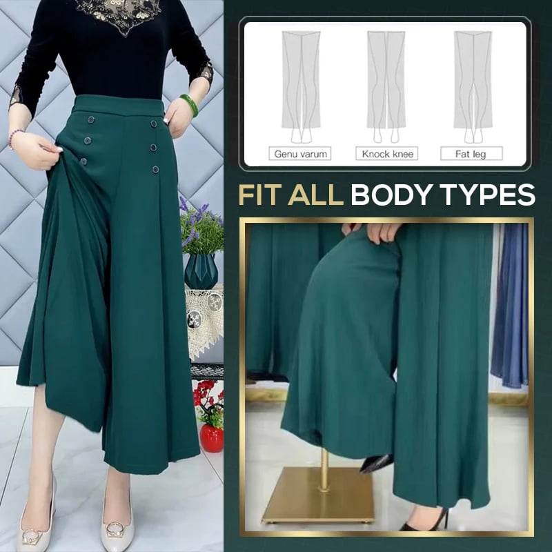 lusailstore - Stylish Pleated Wide-leg Pants