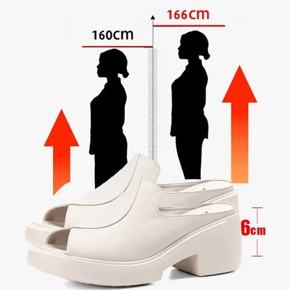 lusailstore-Thick bottom High Heeled Slippers